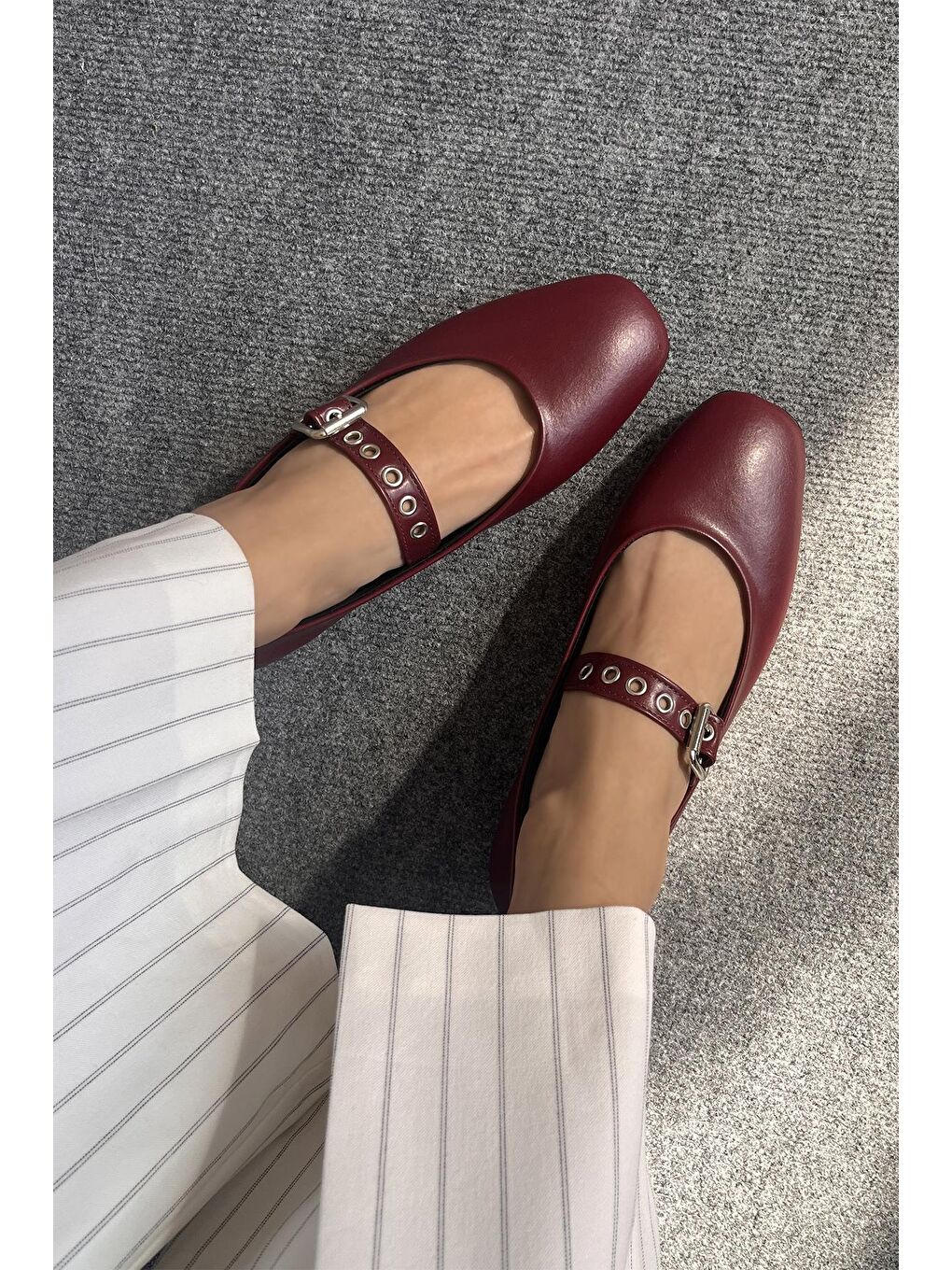 Jules  Kadın  Kemer  Detay  Deri  Babet Bordo-2