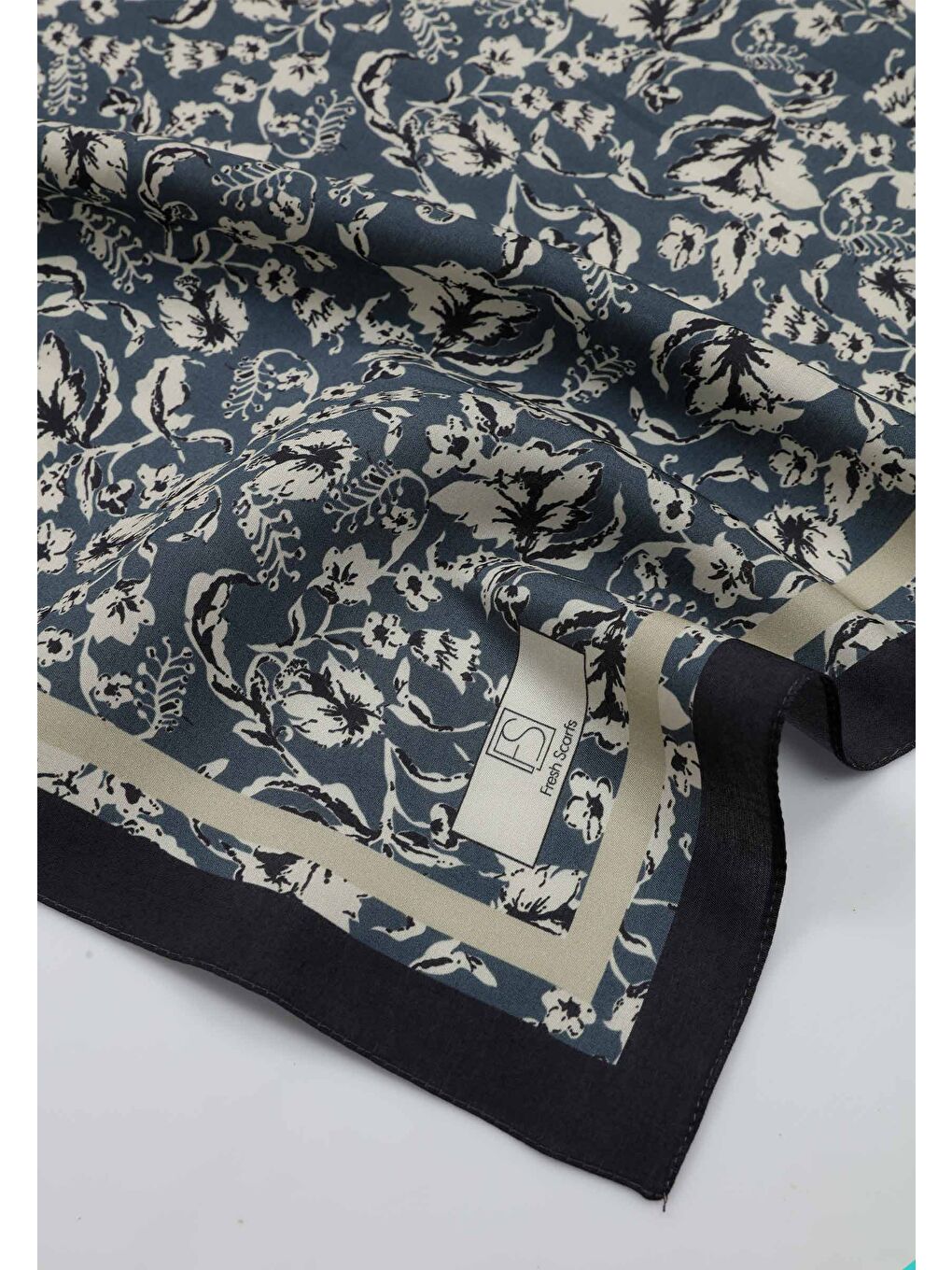 Estelle Desen Pamuk İpek Eşarp Lacivert-3