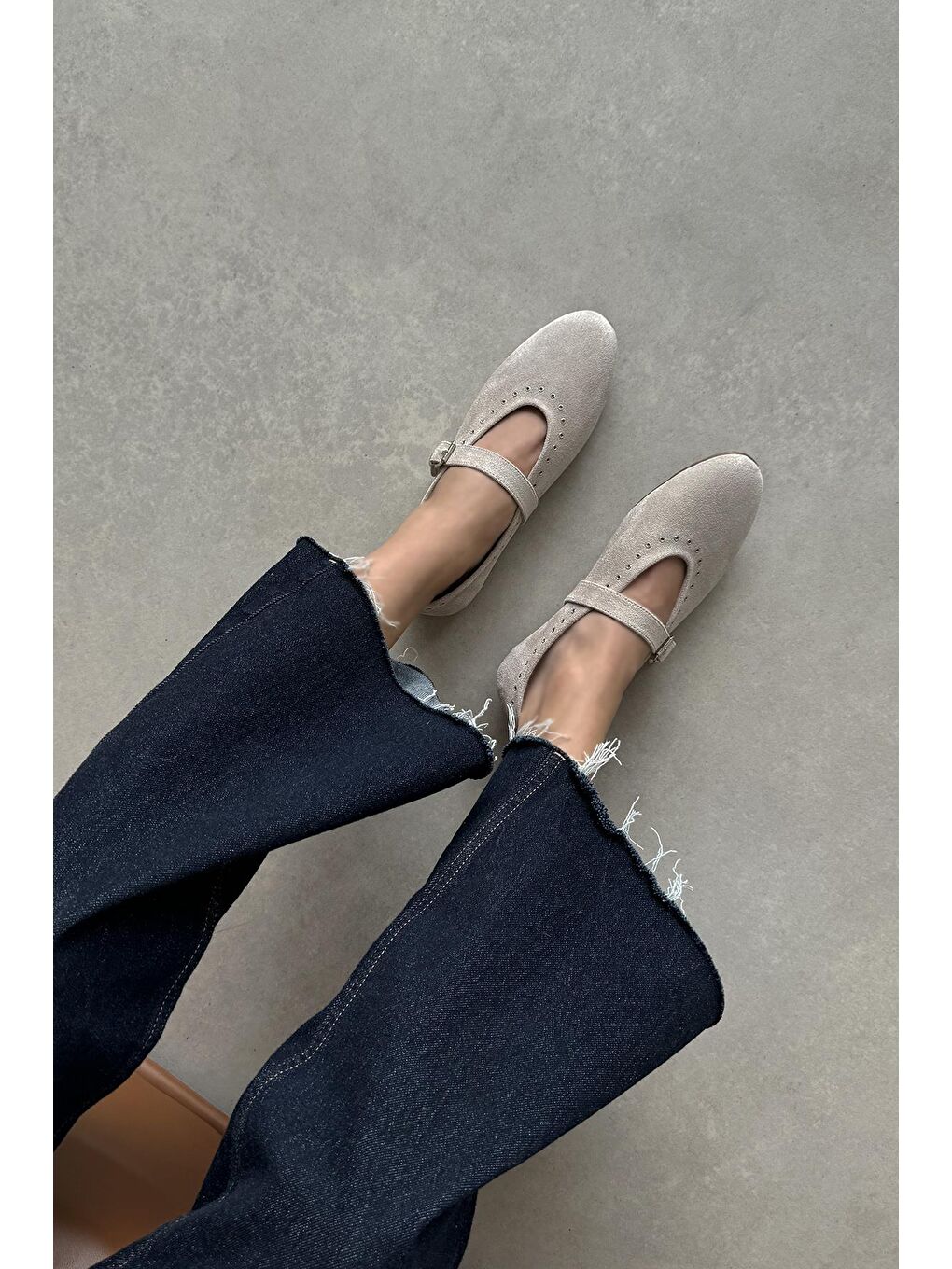 Abner  Kadın Drop Detay Süet Babet Bej