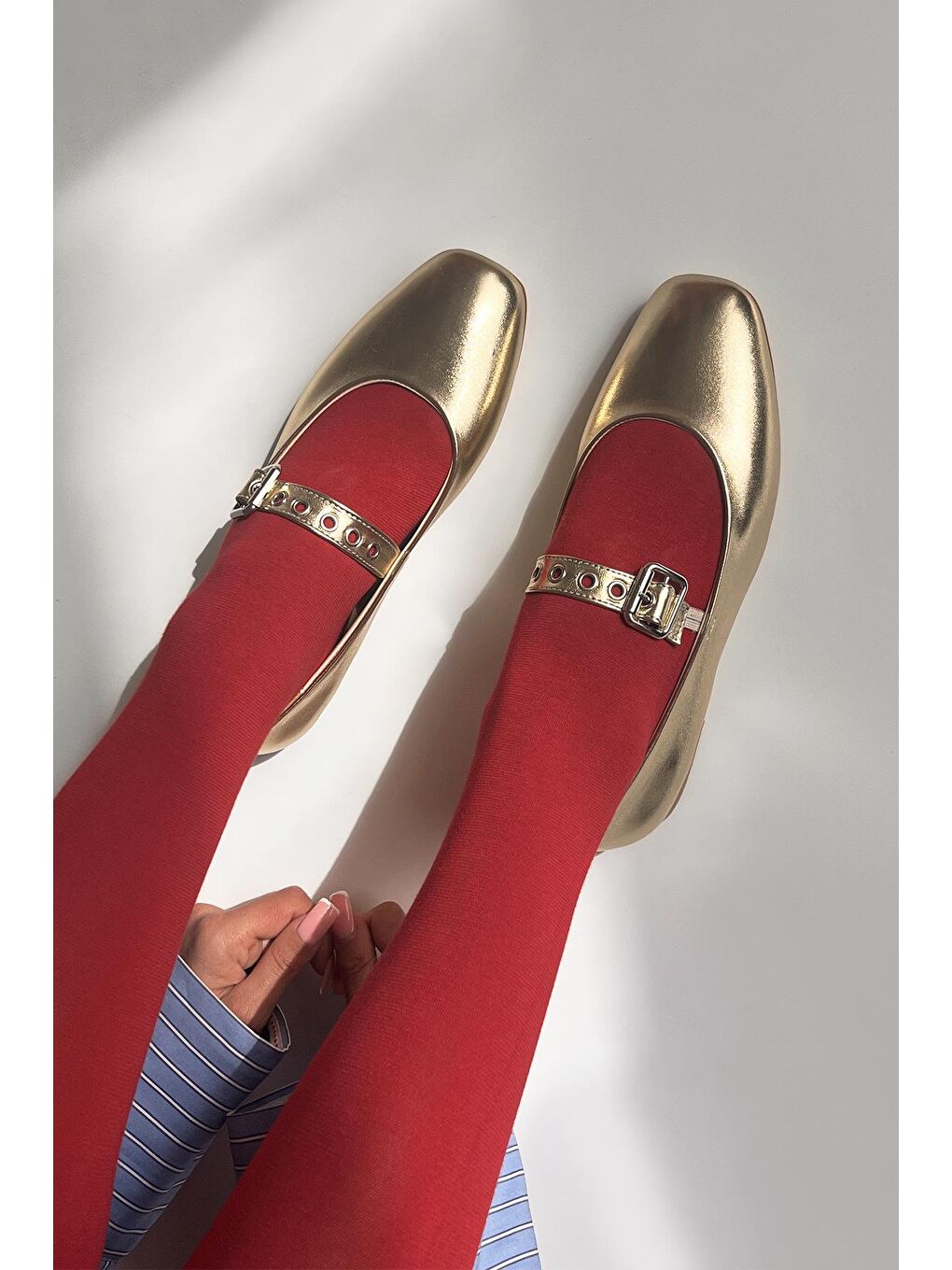 Sarı Jules  Kadın  Kemer  Detay  Deri  Babet Altın