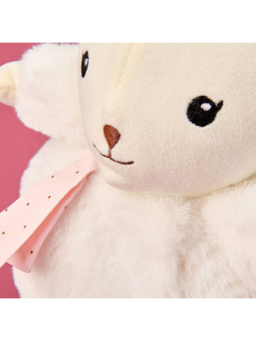 Soft Tombul Tavşan Figürlü Yastık - Bej - 26x30 cm-1