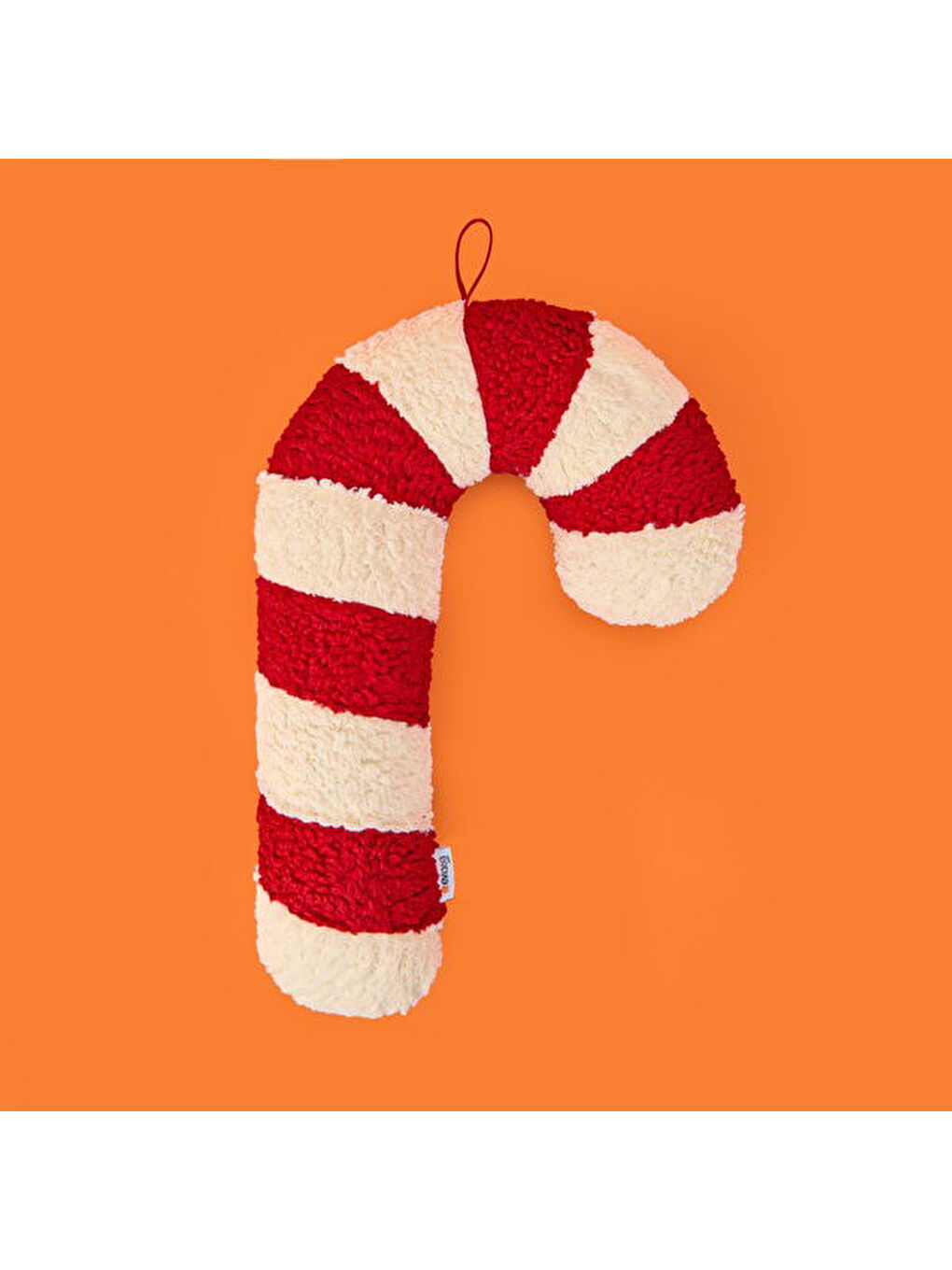 Soft Baston Şeker Figürlü Yastık - Beyaz / Kırmızı - 27x40 cm-2