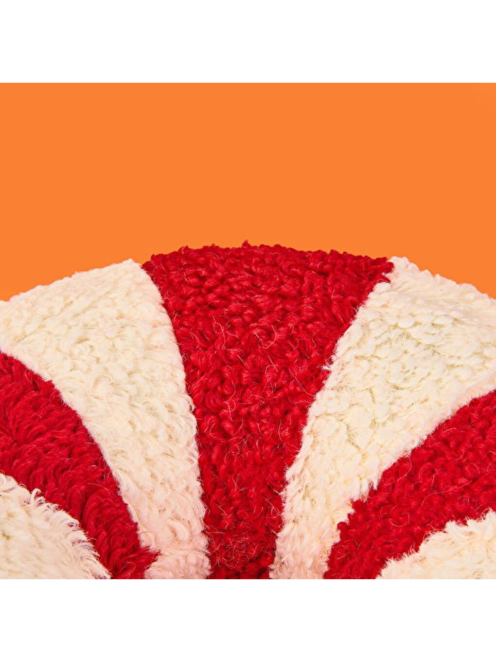 Soft Baston Şeker Figürlü Yastık - Beyaz / Kırmızı - 27x40 cm-4