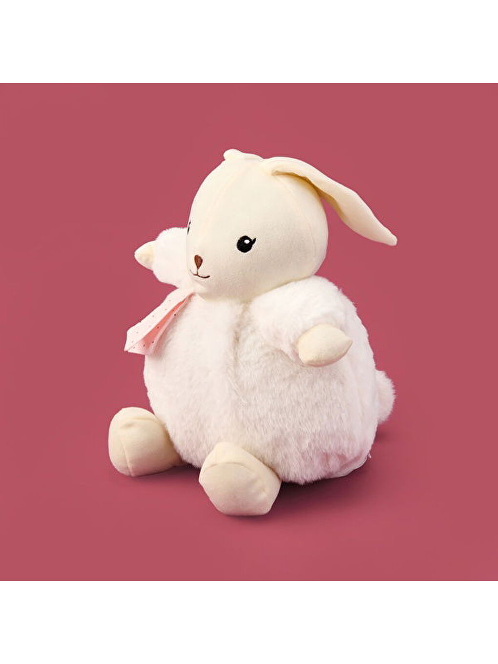 Soft Tombul Tavşan Figürlü Yastık - Bej - 26x30 cm-3