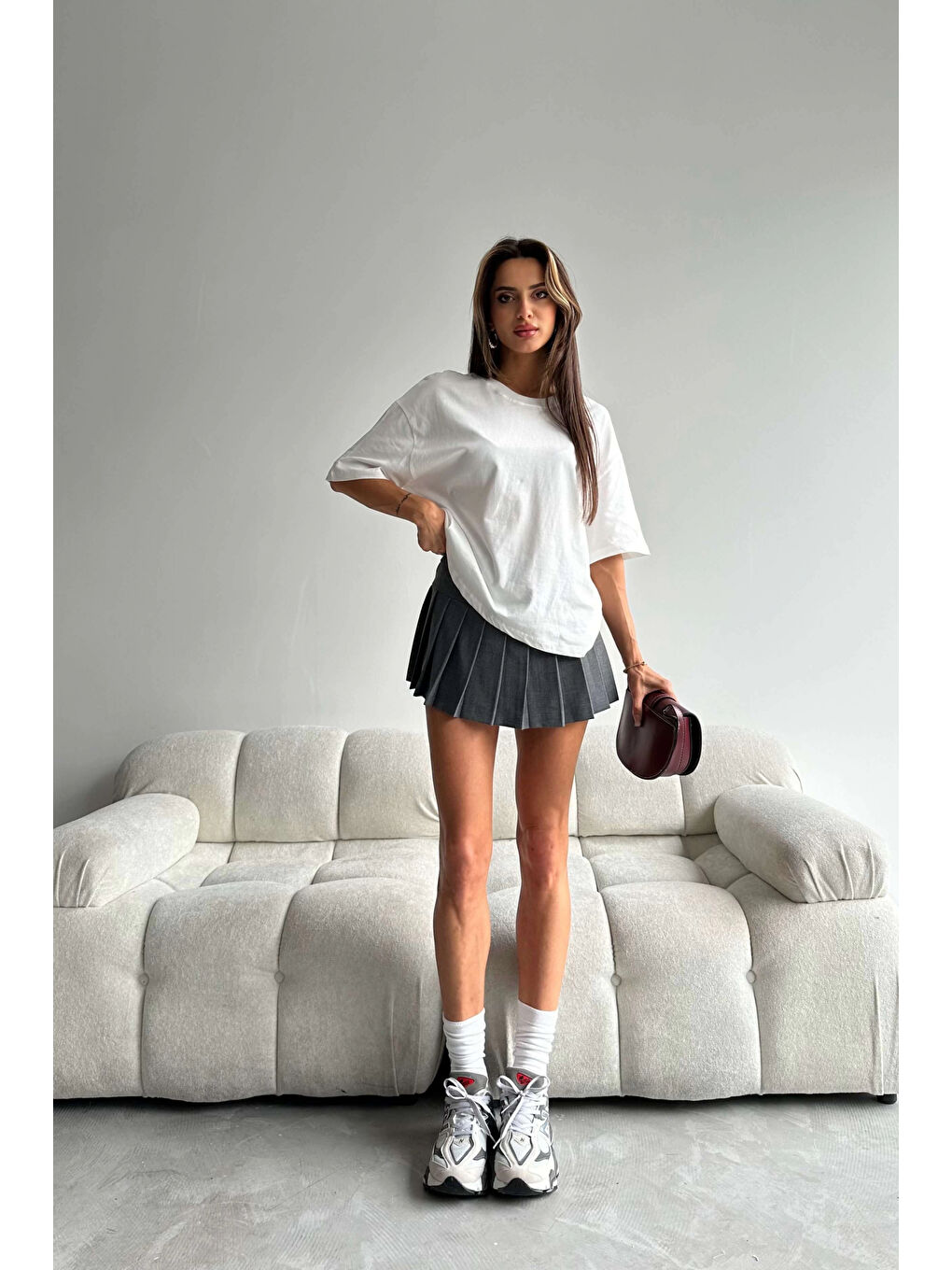 Kadın Beyaz Basic T-shirt 1007-2139-1