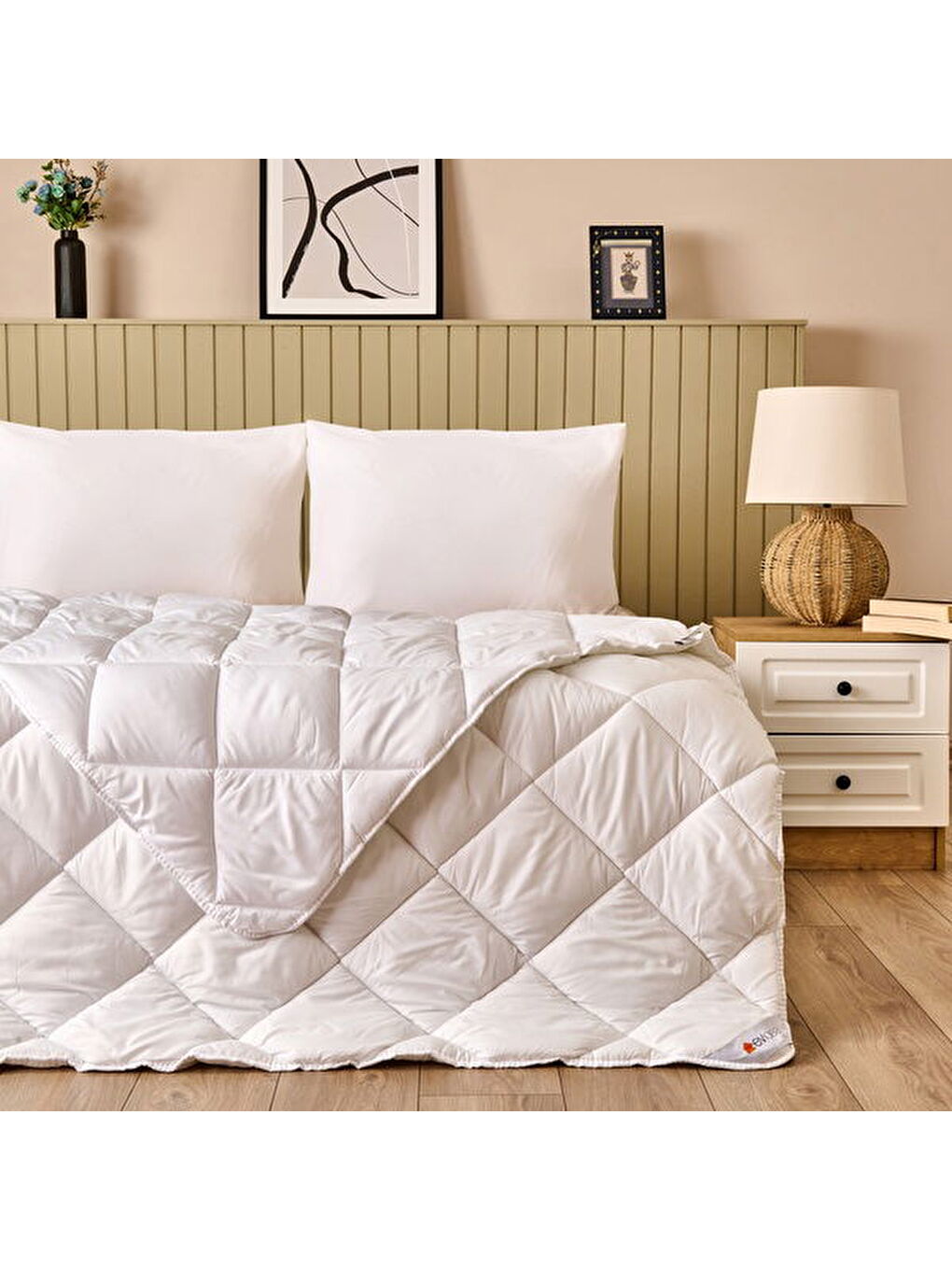 Soft Çift Kişilik Microfiber Yorgan - Beyaz - 195x215 cm