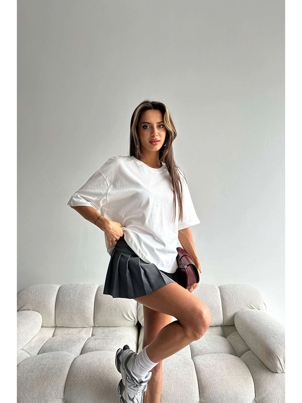 Kadın Beyaz Basic T-shirt 1007-2139-5