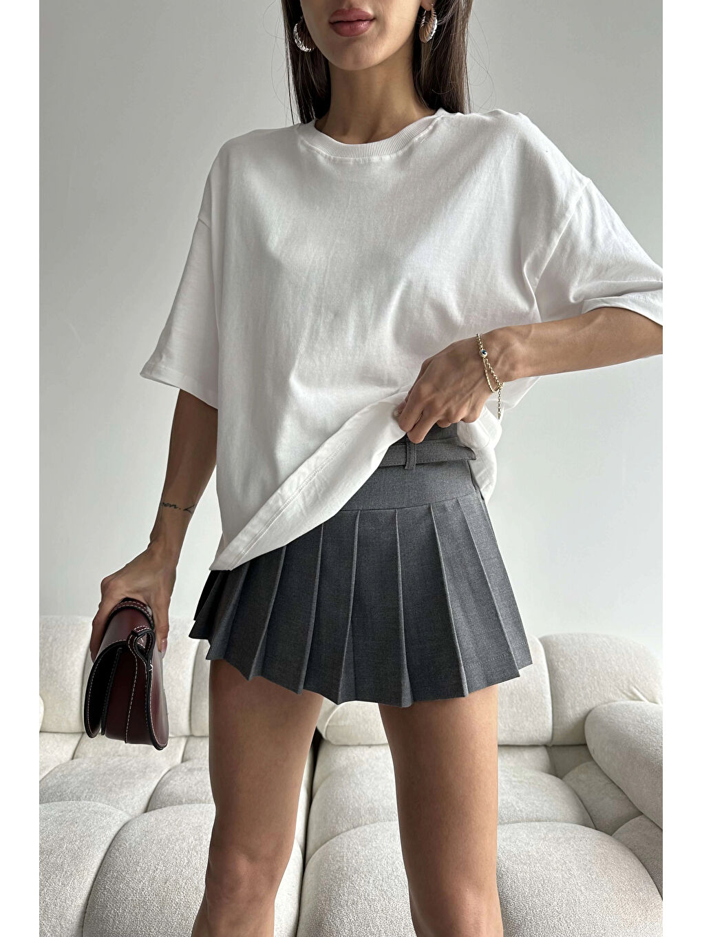 Kadın Beyaz Basic T-shirt 1007-2139-6