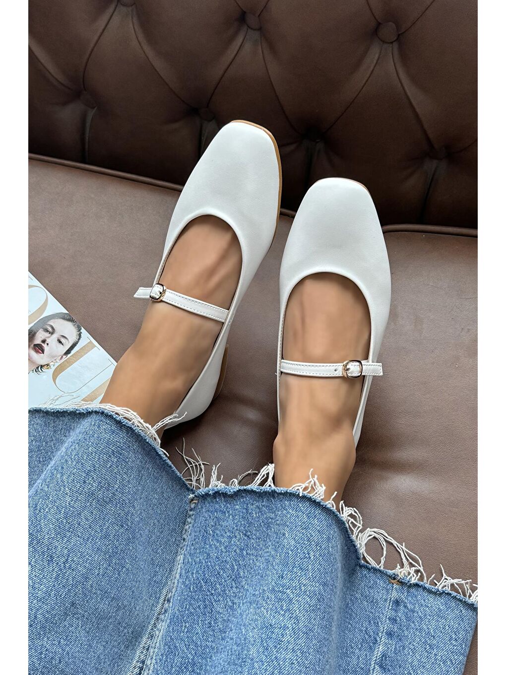 Smolder  Kadın  Kemer  Detay  Deri  Babet Beyaz