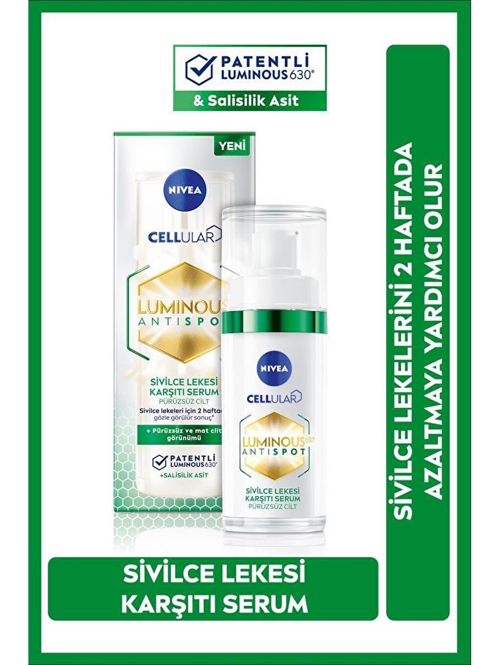 NIVEA Şeffaf Sivilce Karşıtı Luminous630 Serum Ve Derma Skin Clear Temizleme Jeli, Salisilik Asit, Yağlı Cilt - 1