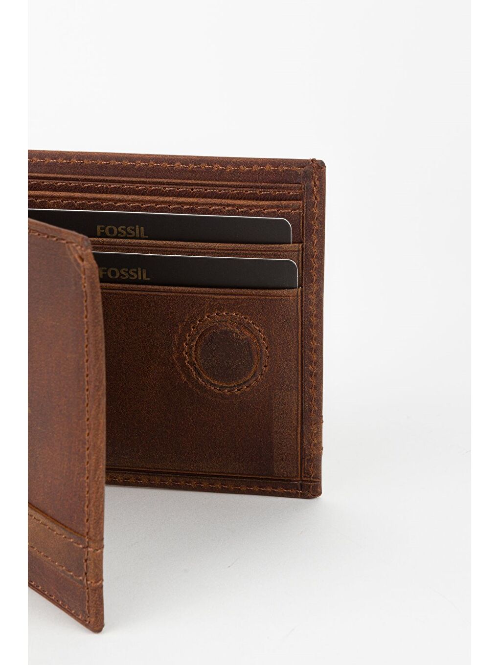 Kahverengi Kutulu Hakiki Deri Kahve Crazy Yatay Erkek Cüzdan El Portföyü-2