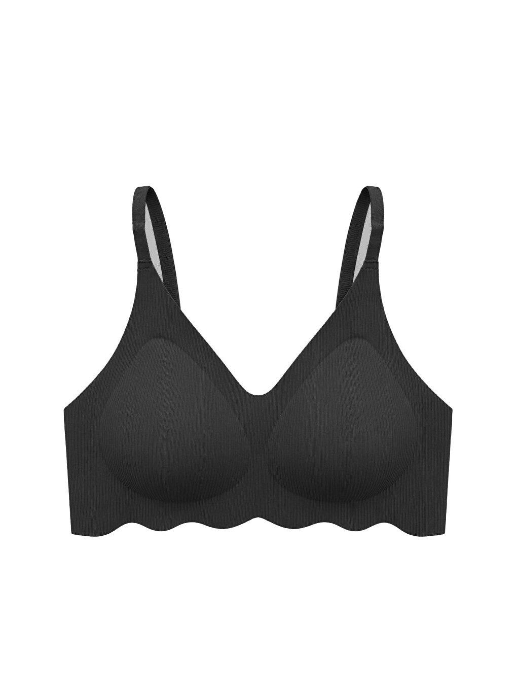 Seamless Bra - Elara | Siyah Lazer Kesim Balensiz İnce Fitil Dokulu Dikişsiz Kadın Sütyen