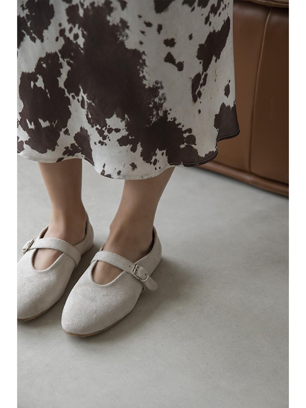 Jun Kadın  Süet Babet Bej-1