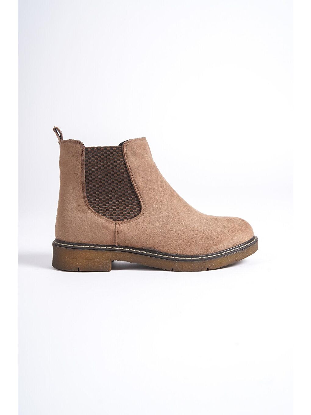 Bej Yandan Lastikli Kadın Bot