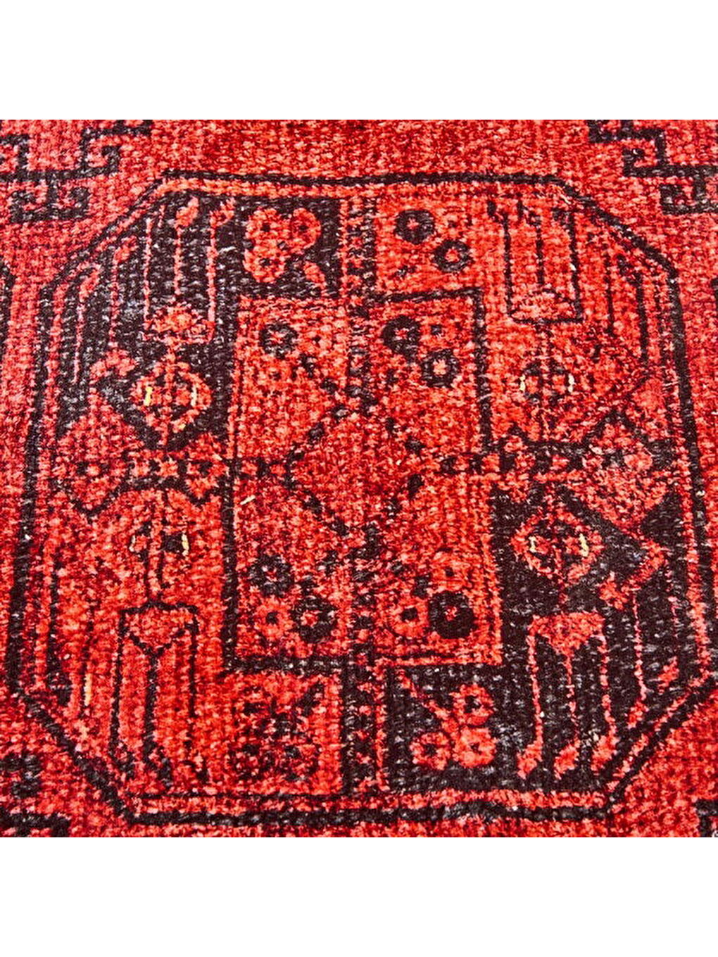 Soft Karakush Afgan Desenli Halı - Kırmızı - 160x230 cm-2