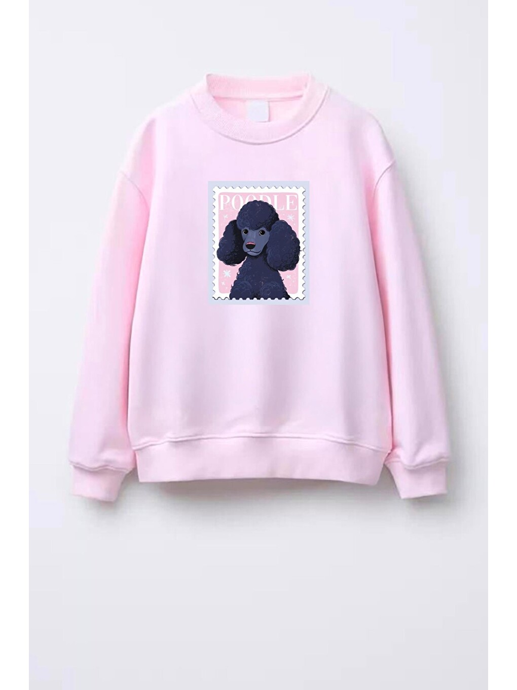 Pembe Kız Çocuk Baskılı 3 İplik Kumaş Pamuklu Sweatshirt