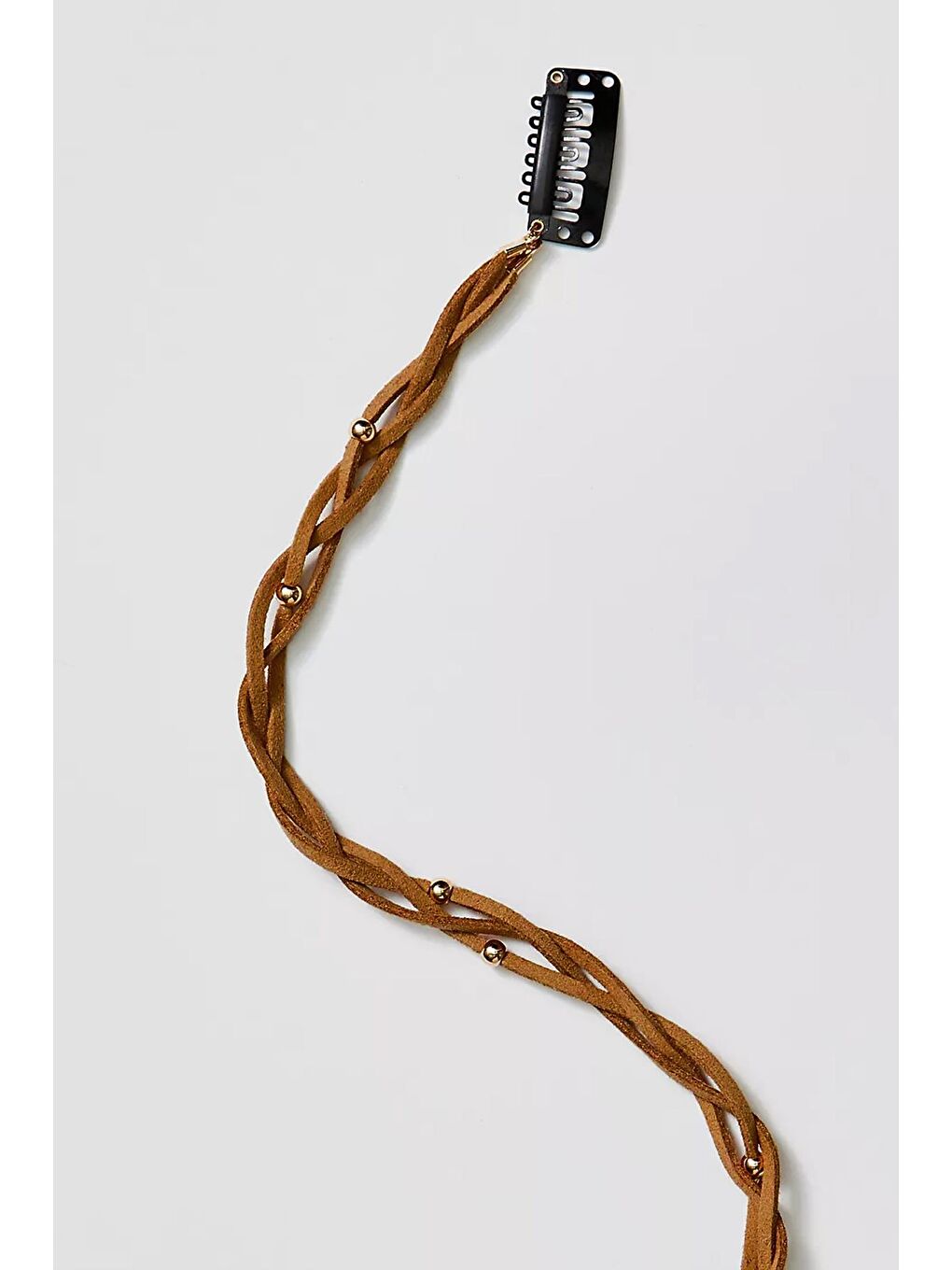 Kahverengi Bohemian Rapsody Süet Püskül Saç Aksesuarı-1