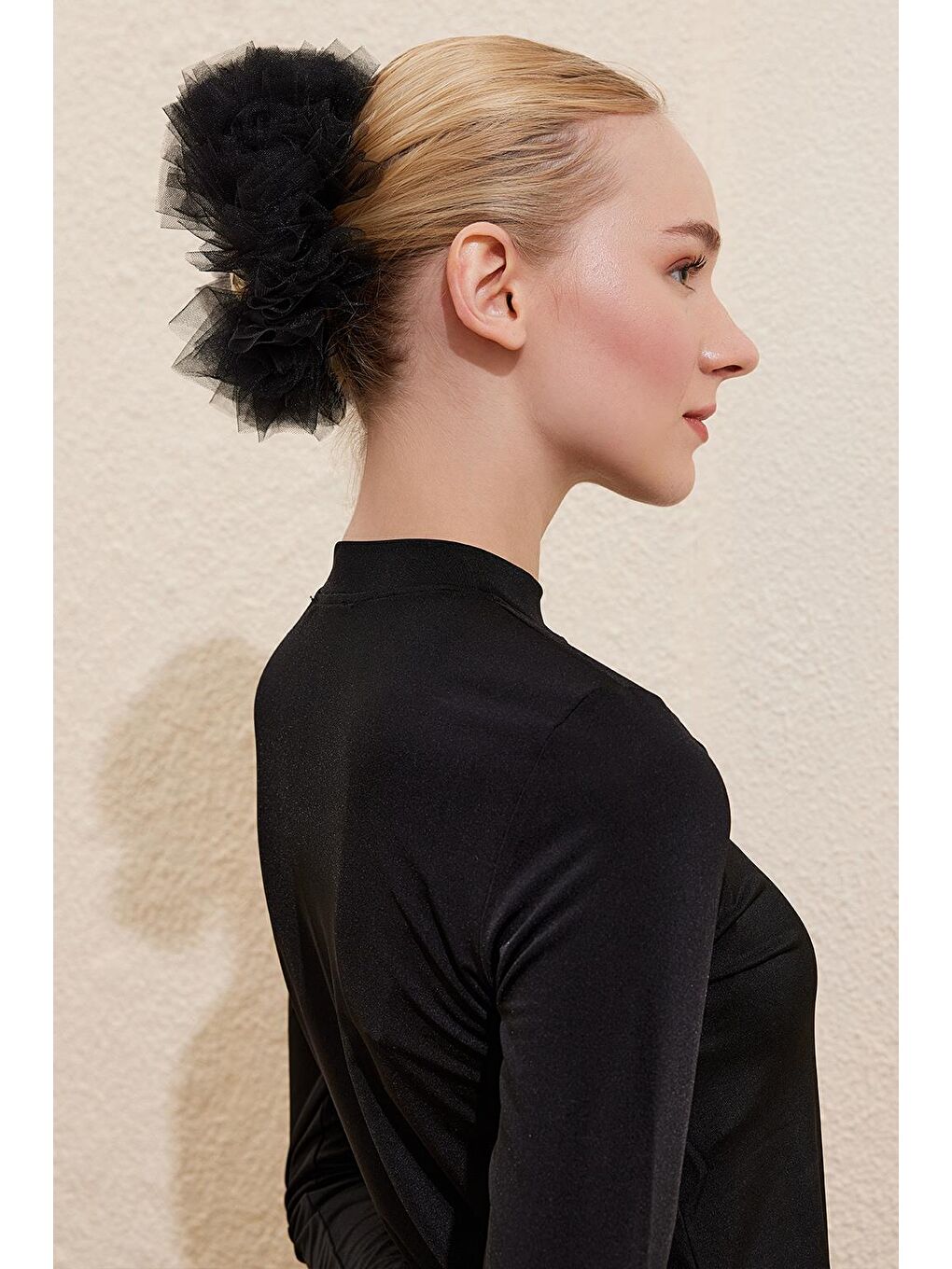 Siyah Büyük Topuz Toka Aksesuar-2