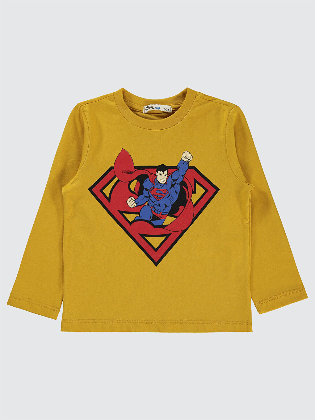 Civil Kahverengi Süperman Erkek Çocuk Sweatshirt 2-5 Yaş  Hardal