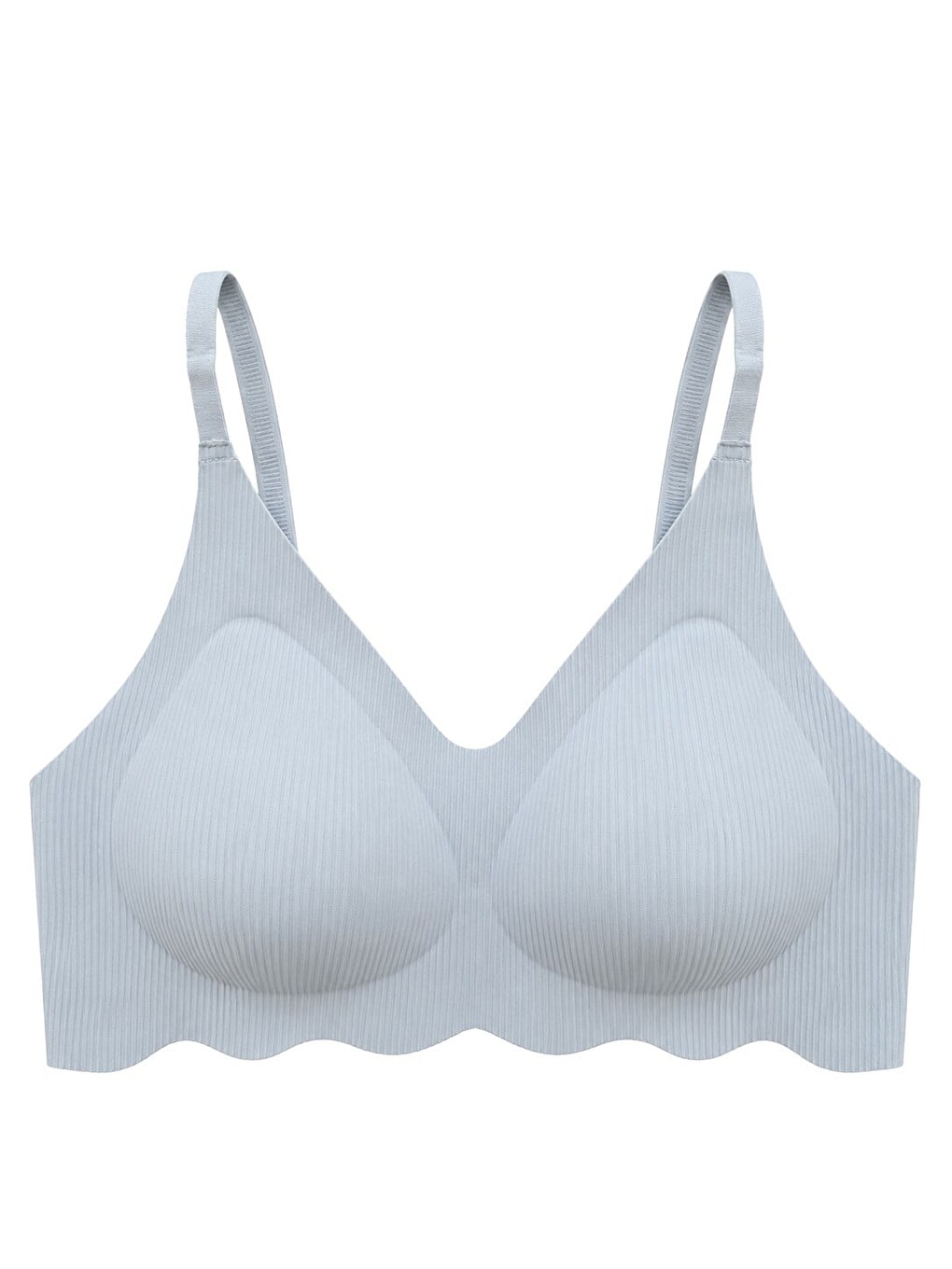 Seamless Bra - Elara | Gri Lazer Kesim Balensiz İnce Fitil Dokulu Dikişsiz Kadın Sütyen