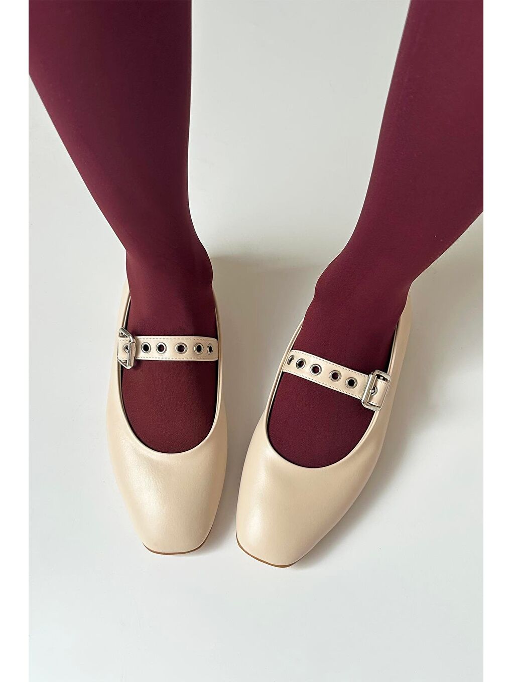 Jules  Kadın  Kemer  Detay  Deri  Babet Bej-1