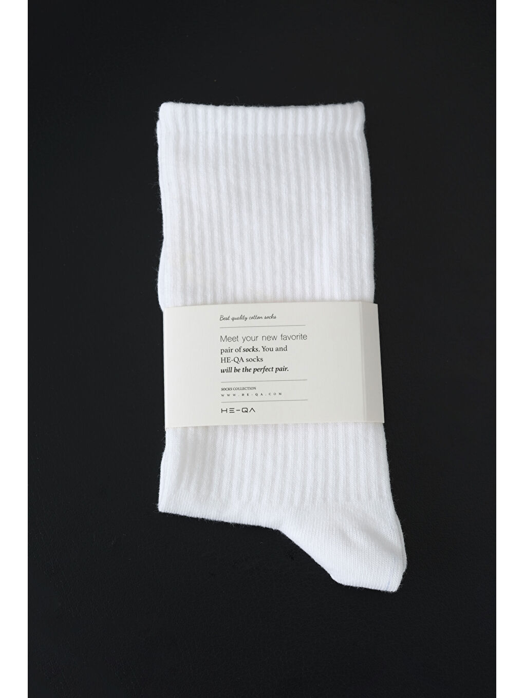 Düz Lastik Örgü Soket Çorap Beyaz