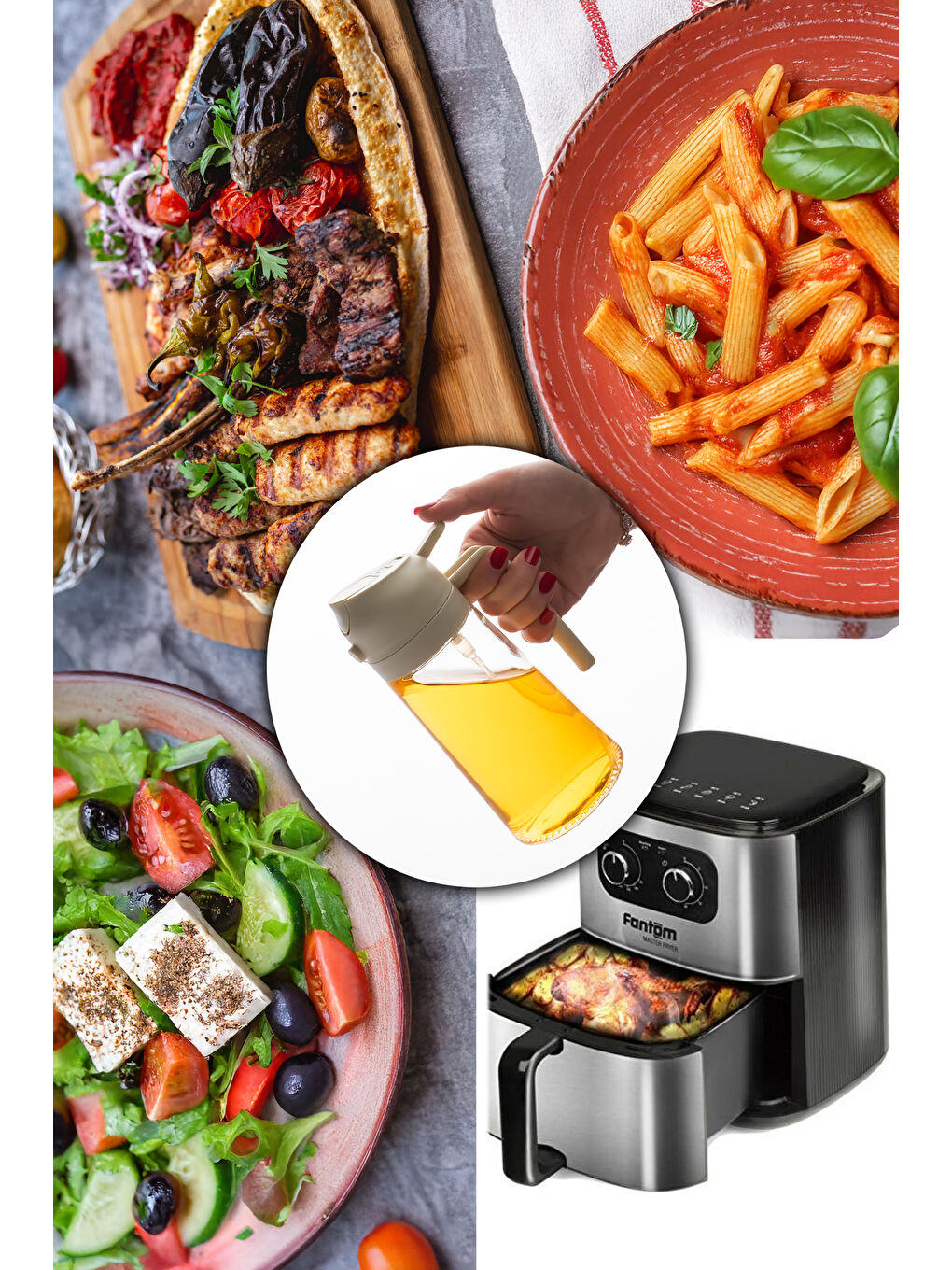 Ekru ALK-3154 Çok Amaçlı Cam Sprey Şişe -Yağdanlık Sirke Sos Püskürtücü, Sızdırmaz Standlı Yağdanlık Krem-4