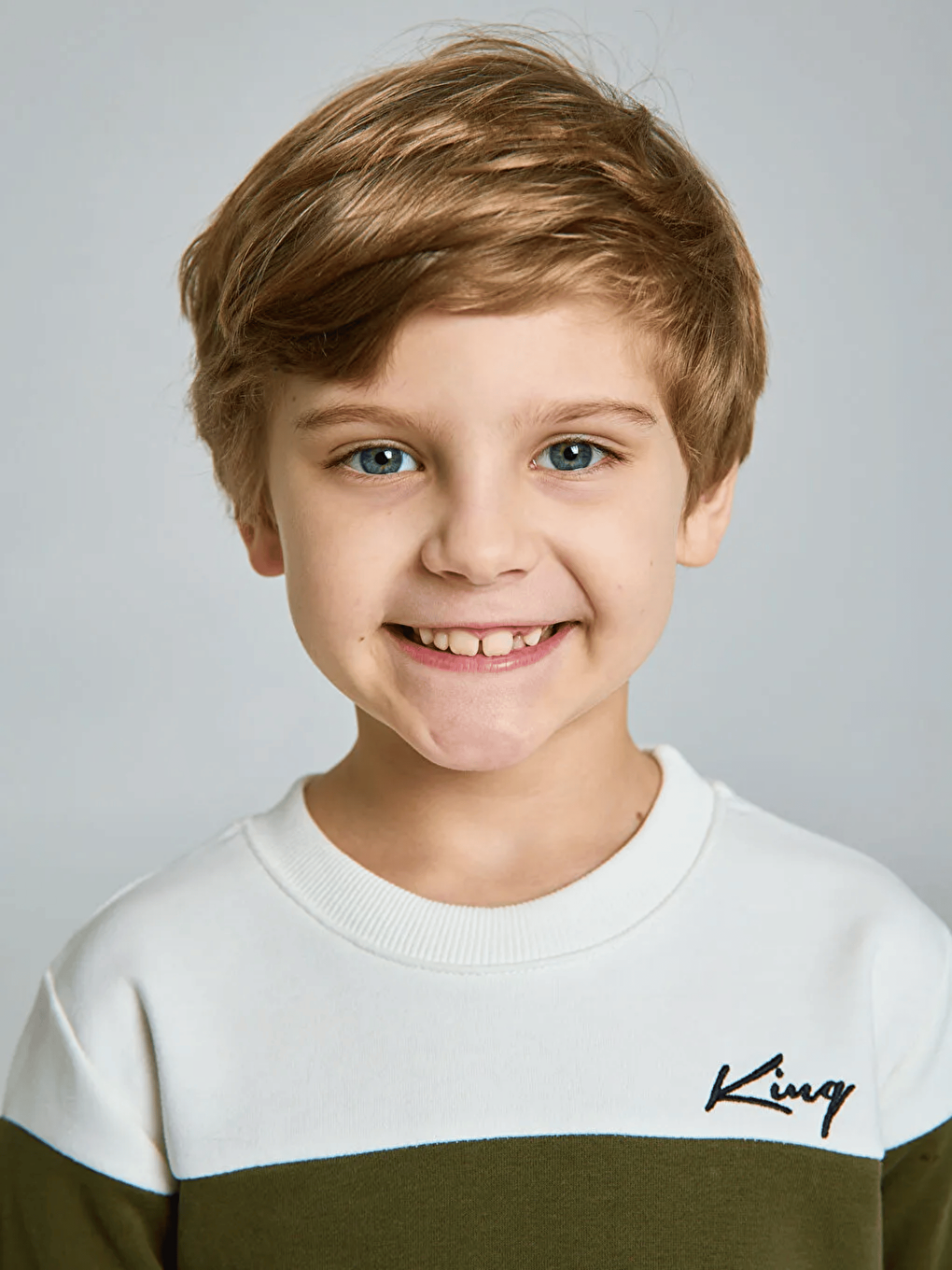 Haki Bisiklet Yaka Erkek Bebek Baskılı Sweatshirt ve Eşofman Alt 2'li Takım-3