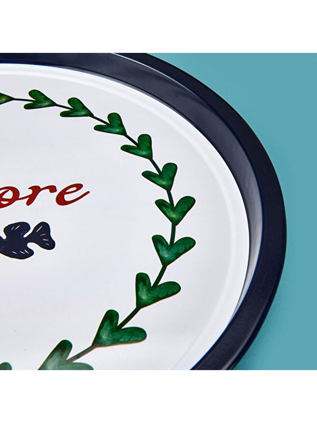 Karışık Amore Desenli Yuvarlak Tepsi - Renkli - 35x35 cm-3