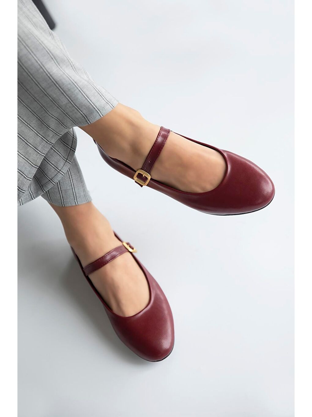 Hollie   Kadın  Kemer  Detay  Deri  Babet Bordo-1