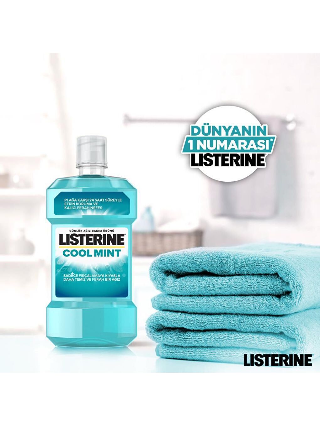 Listerine Renksiz Cool Mint Ağız Bakım Suyu 250 ml - 4