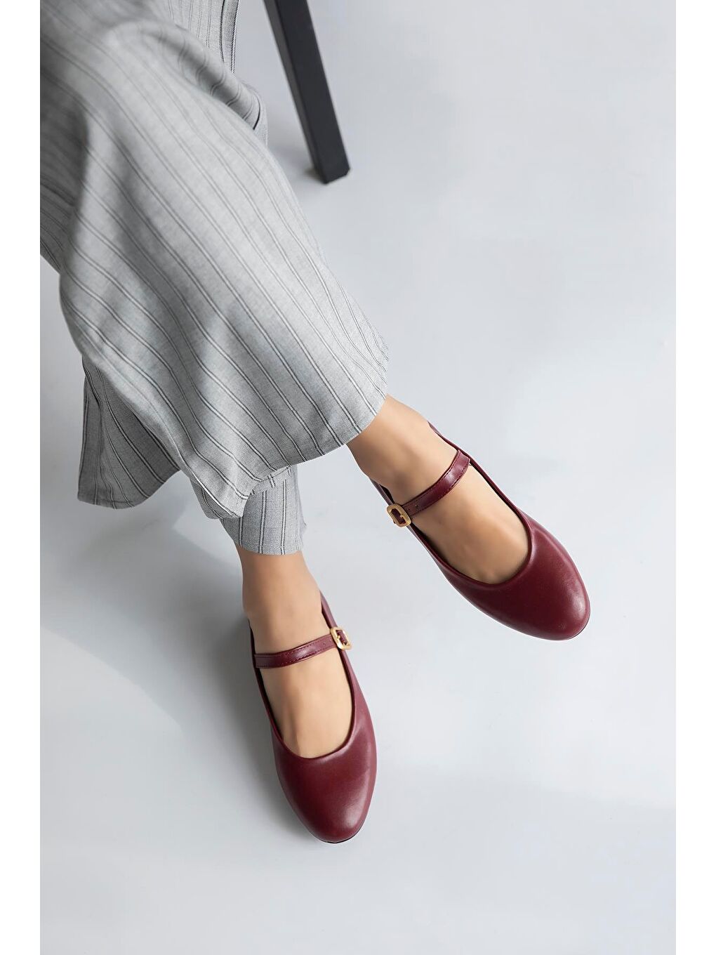 Hollie   Kadın  Kemer  Detay  Deri  Babet Bordo-2