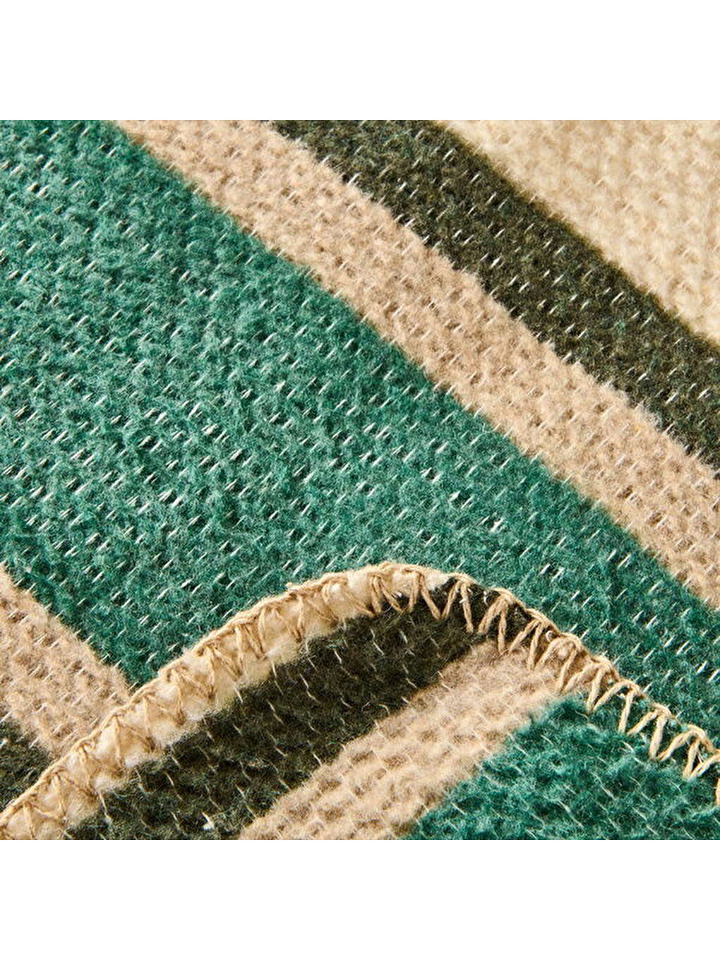 Soft Huzra Pamuklu Tek Kişilik Battaniye - Yeşil - 150x200 cm-2