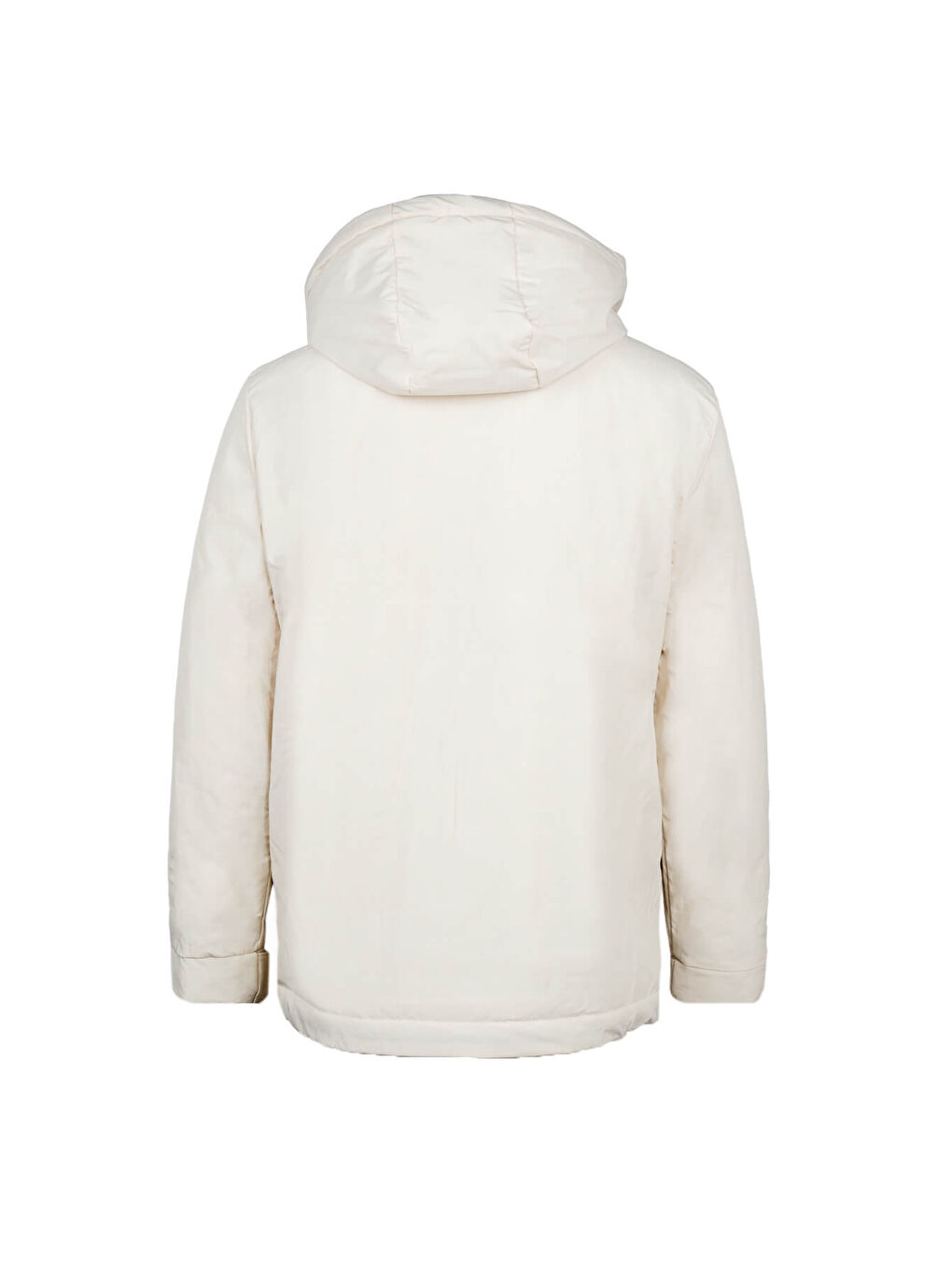 Bej Taş Regular Fit Hakim Yaka Kapüşonlu Kaban-1