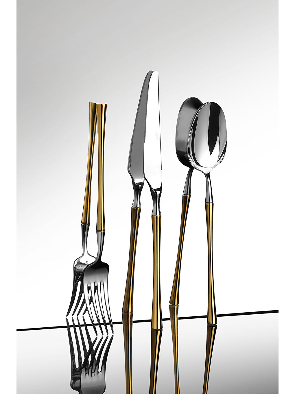 Sarı Marbella Altın Sade 12 Kişilik 89 Parça Kutulu Çatal Kaşık Bıçak Takımı-1