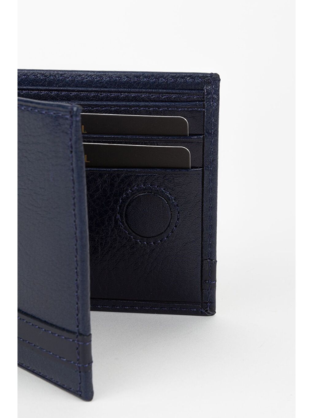 Lacivert Kutulu Hakiki Deri Kahve Crazy Yatay Erkek Cüzdan El Portföyü-4