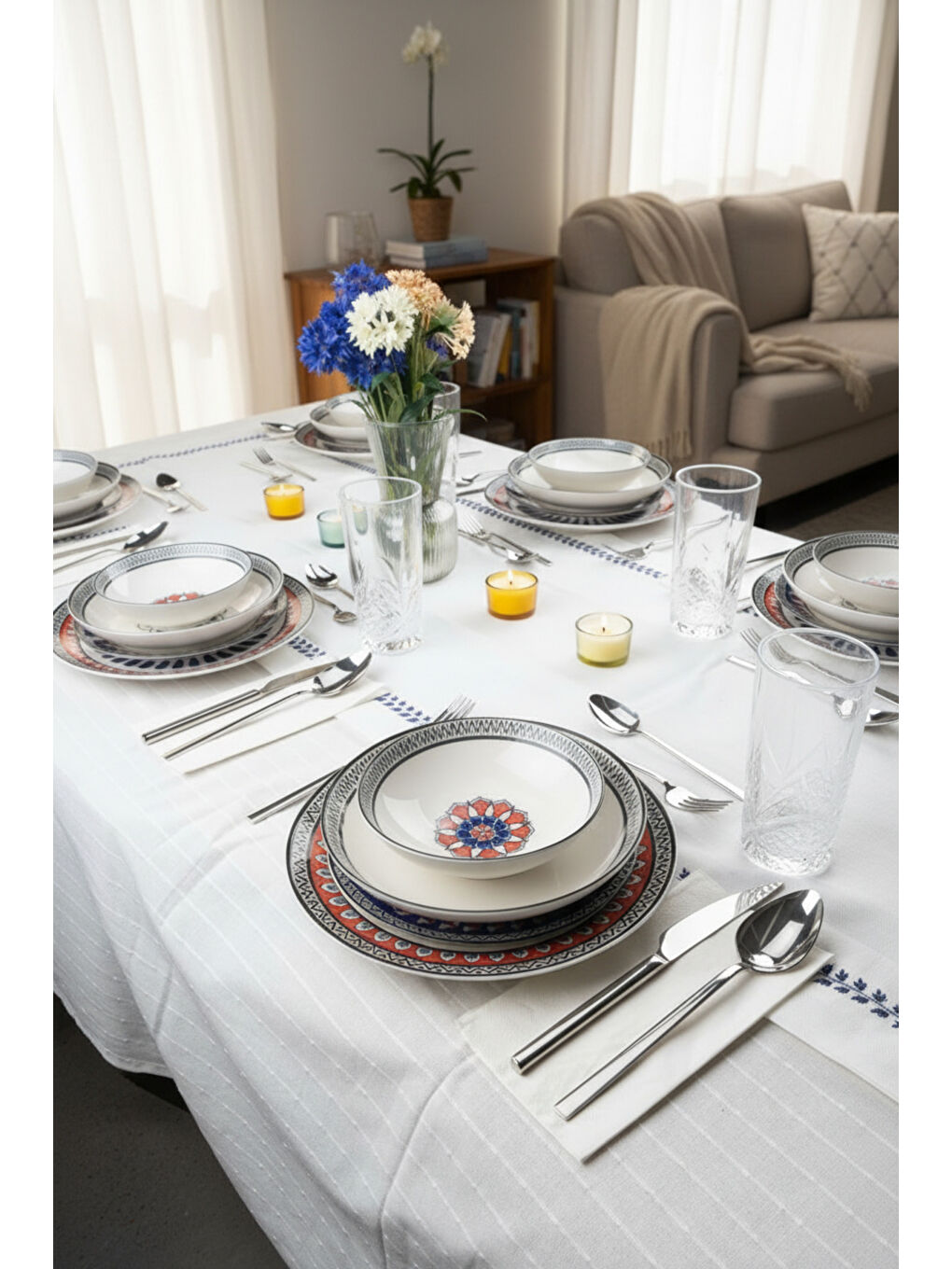 Beyaz İkonyum 24 Parça Porselen Yemek Takımı-2