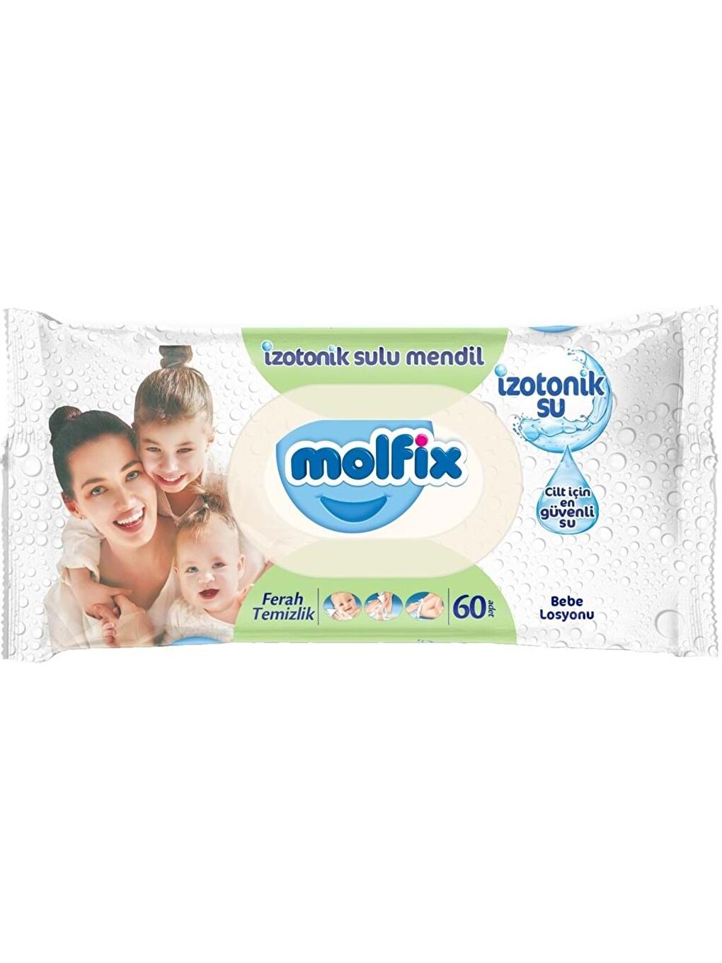 Molfix Renksiz İzotonik Sulu Islak Mendil Ferah 60'lı