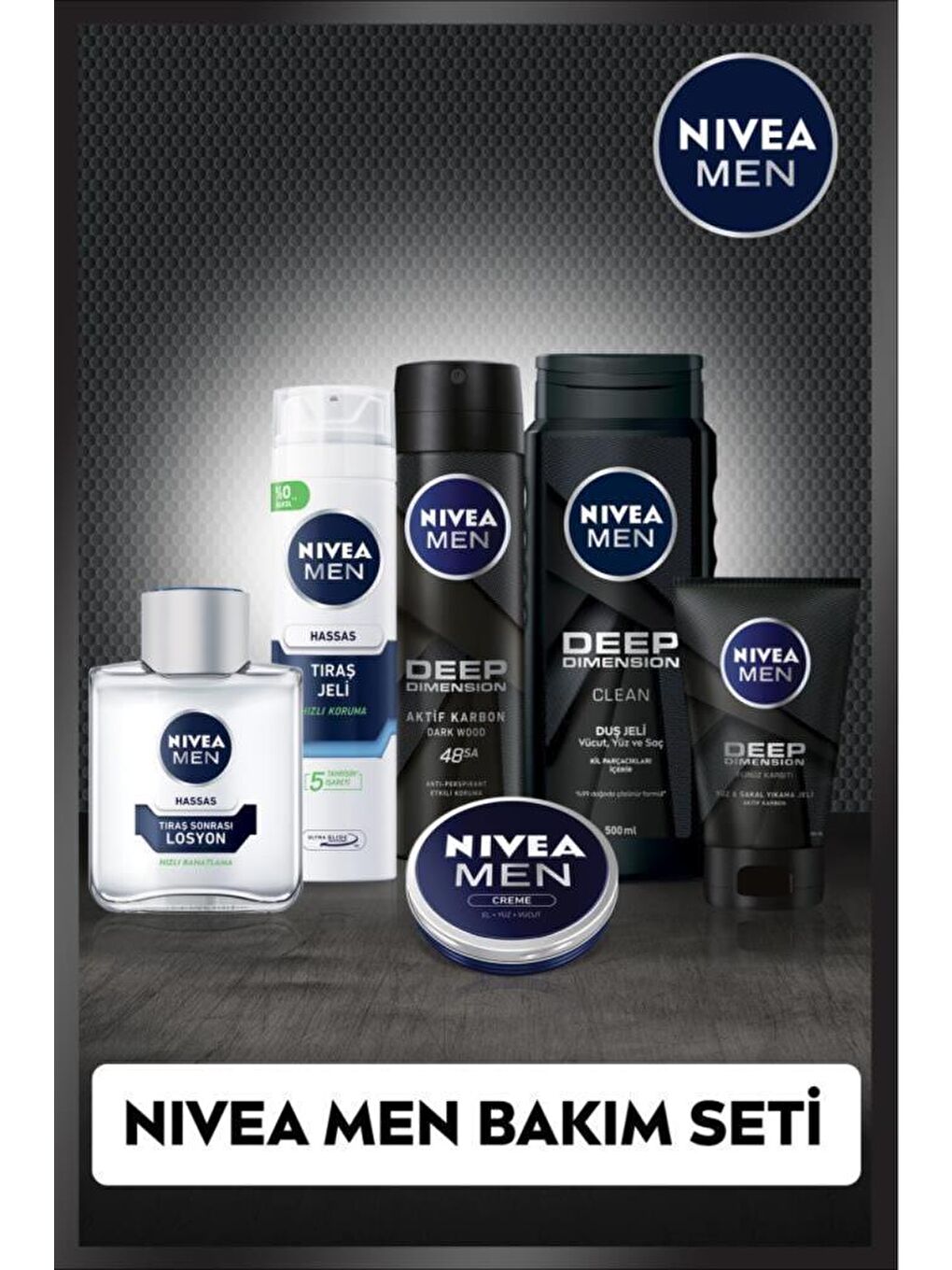 NIVEA Men Erkek Çeyiz Bakım Seti, Duş Jeli, Deodorant, Tıraş Seti Ve Krem