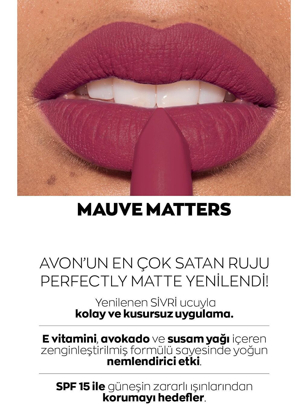 AVON Ultra Mat Ruj Mauve Matters ve Glimmerstick Dudak Kalemi Pink Bouquet Paketi - 2