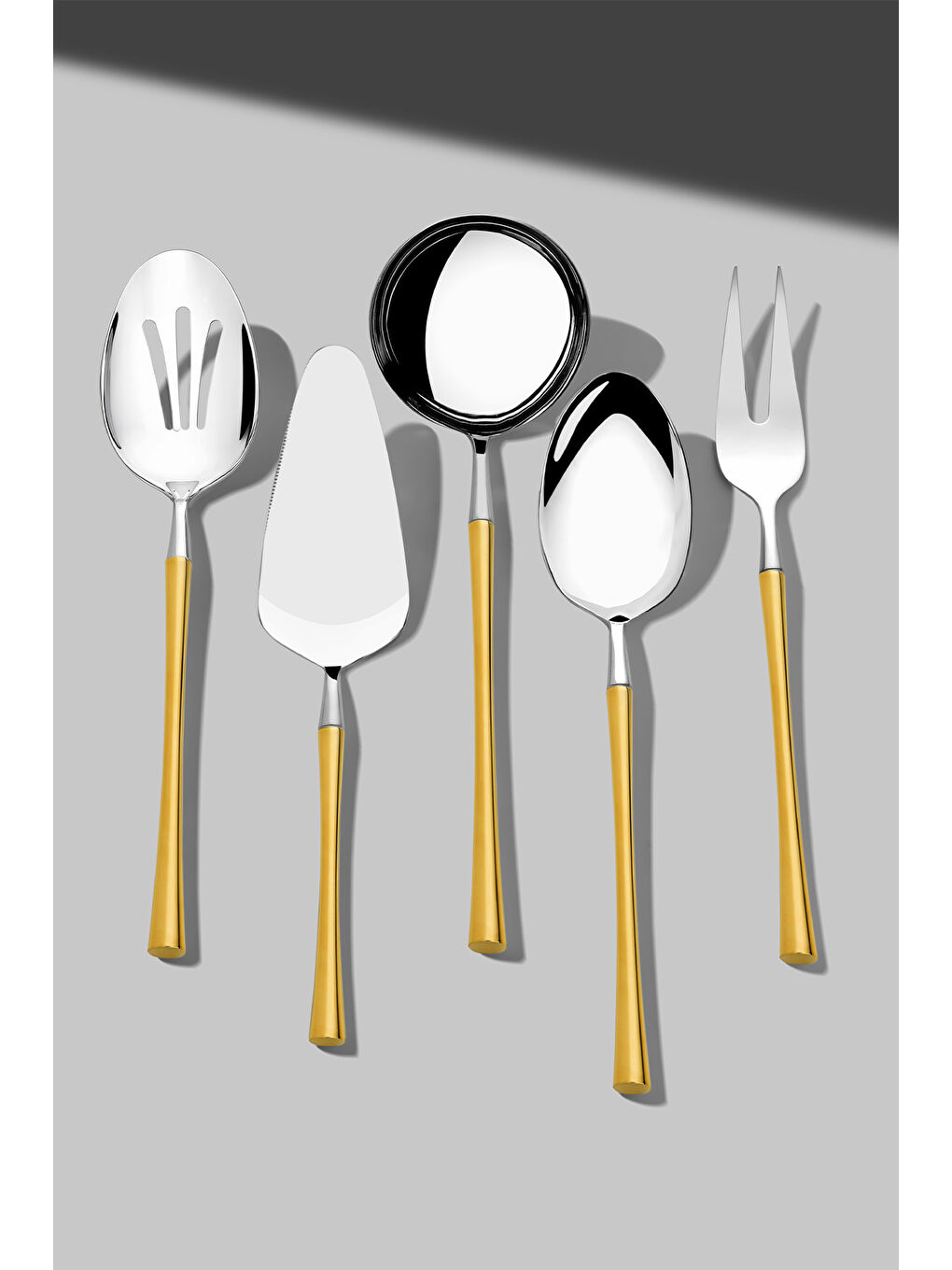 Sarı Marbella Altın Sade 12 Kişilik 89 Parça Kutulu Çatal Kaşık Bıçak Takımı-6