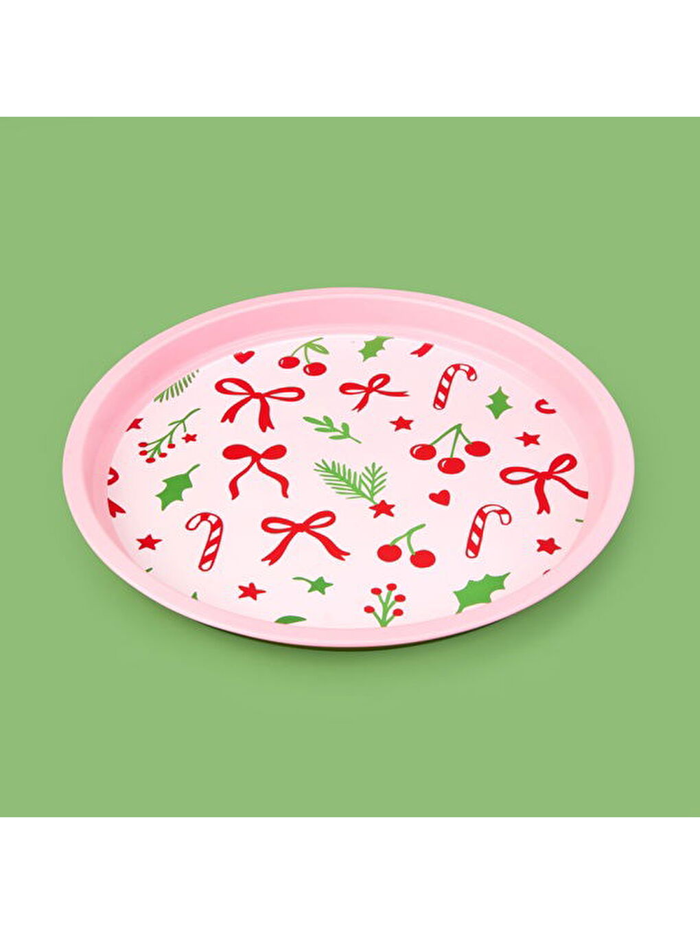 Karışık Kurdele Metal Tepsi - Renkli