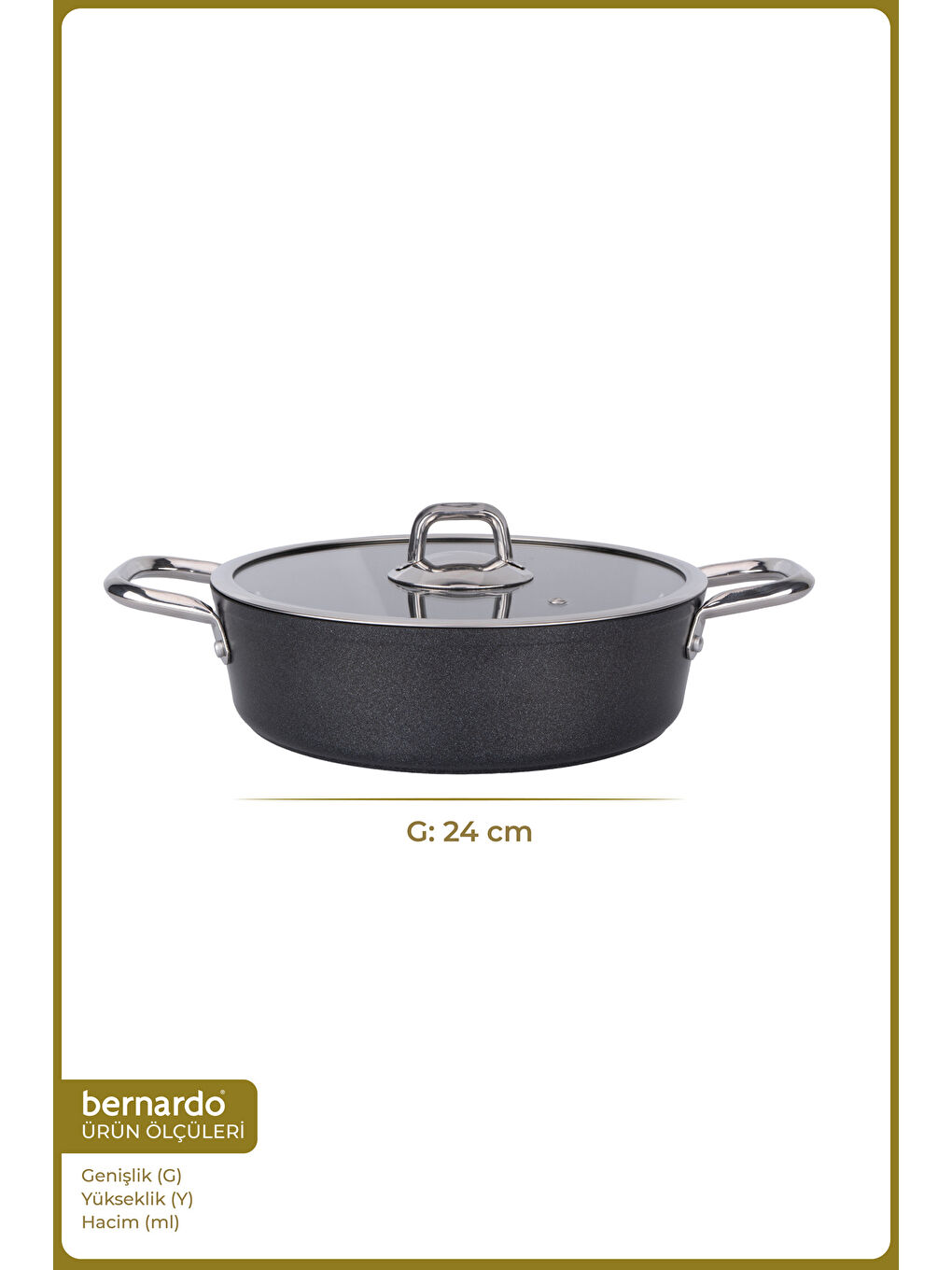 Prime Stone Basık Tencere Siyah 24cm-1