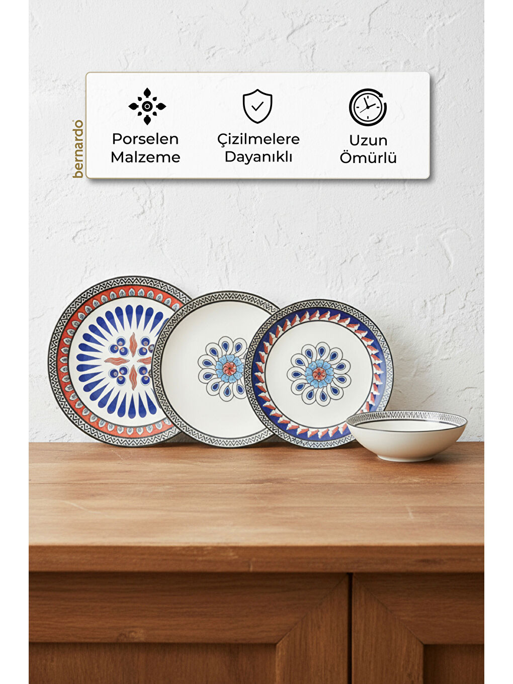 Beyaz İkonyum 24 Parça Porselen Yemek Takımı-6