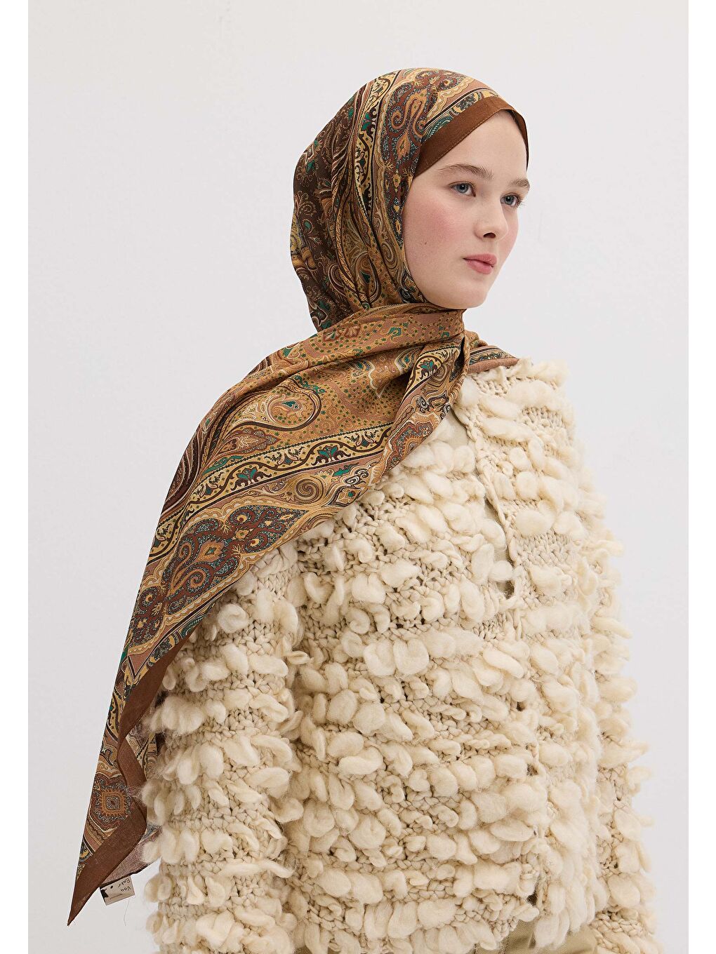 Turuncu Vera Desen Şal Bakır-1