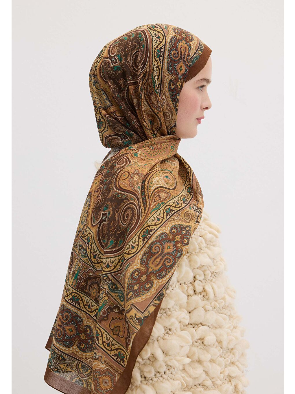 Turuncu Vera Desen Şal Bakır-2