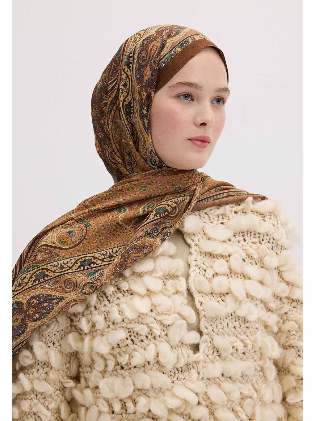 Turuncu Vera Desen Şal Bakır-3