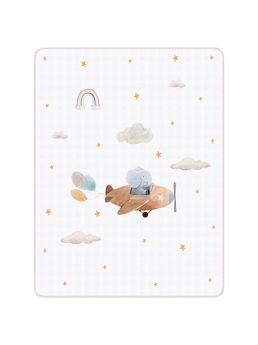 Beyaz Double Face Müslin Batteniye- Happy Tony