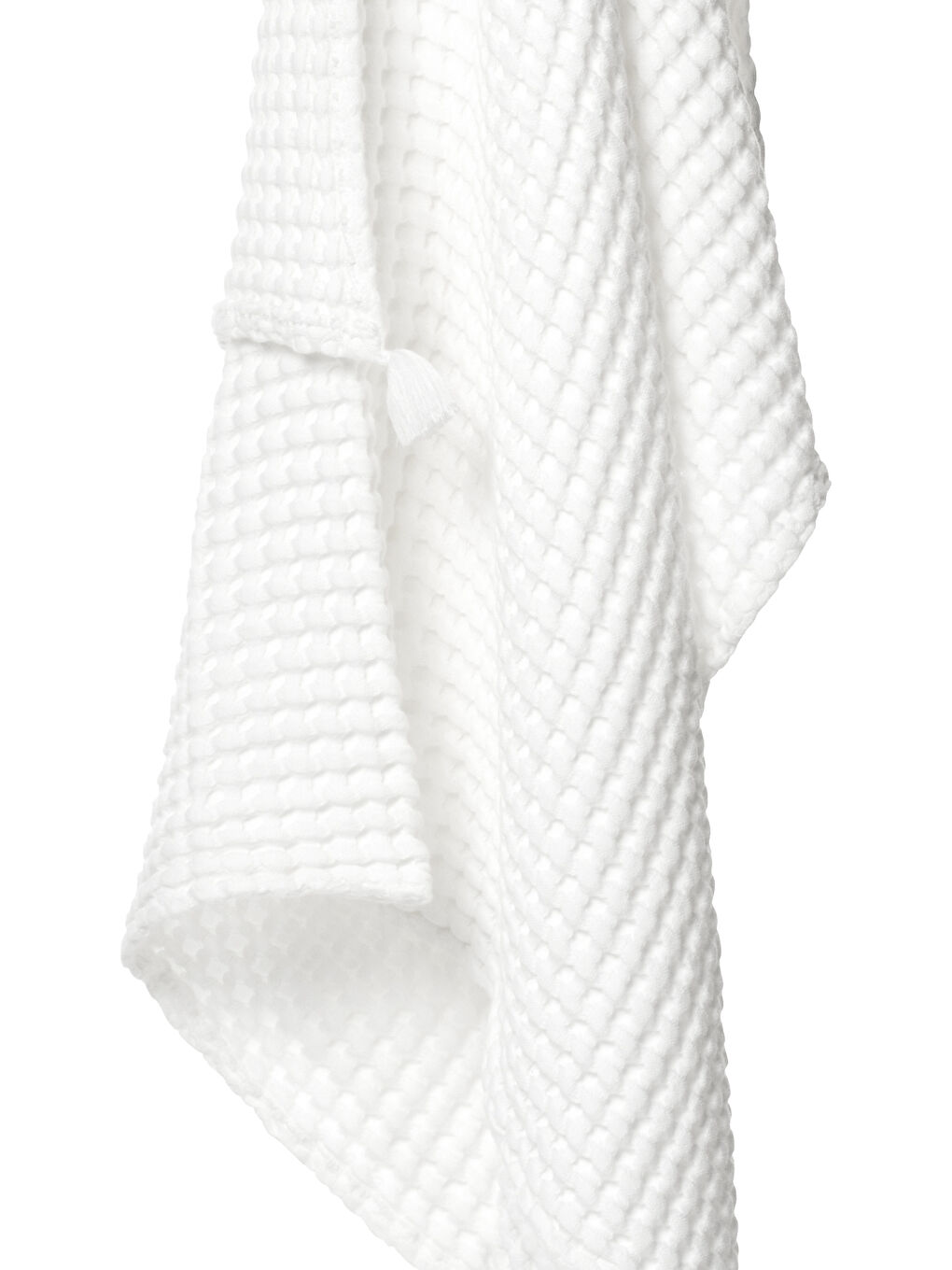 Beyaz- Tek Kişilik Kalın Waffle Pike Örtü - 160x220cm-1
