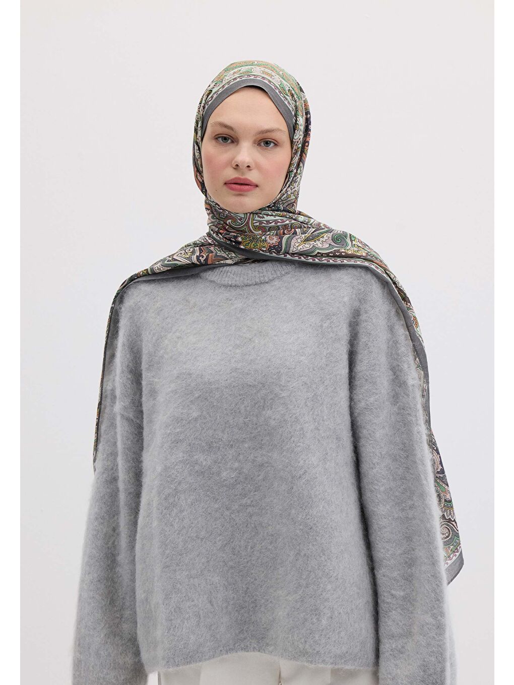 Mor Etnıc Floral Desen Şal Menekşe-2